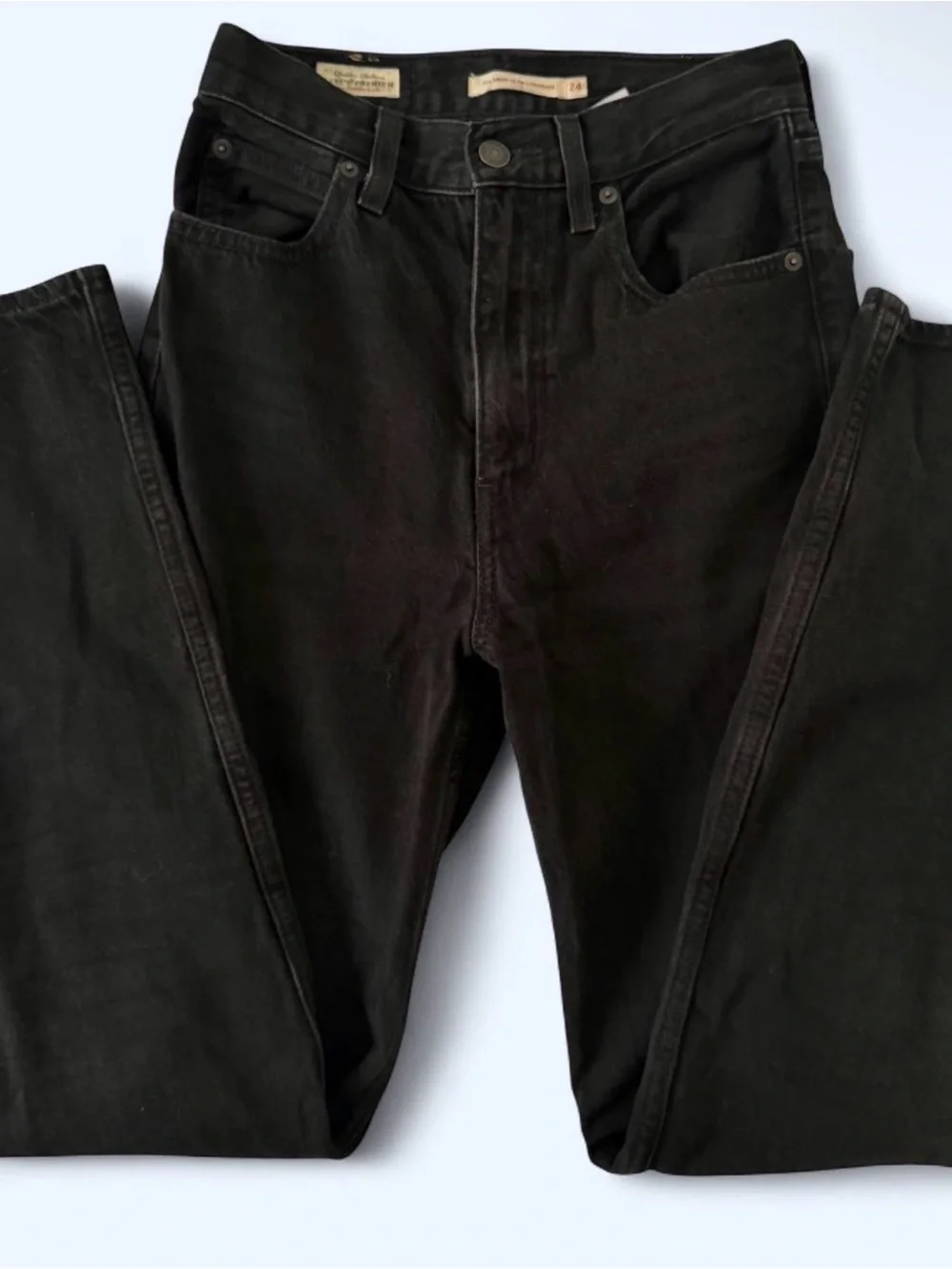 Levi's 70s high slim straight black jeans